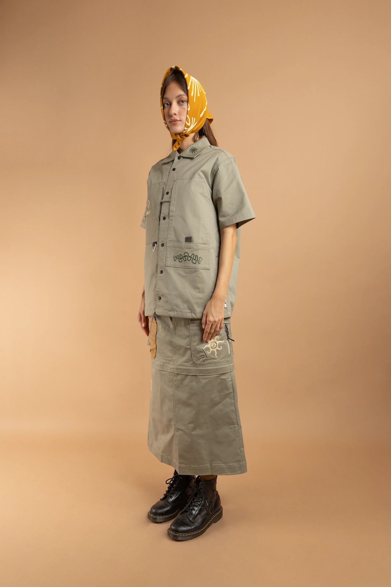 KAIRA CCC-Vol. 1  SS Painter Shirt - LIGHT OLIVE [REVERSIBLE]