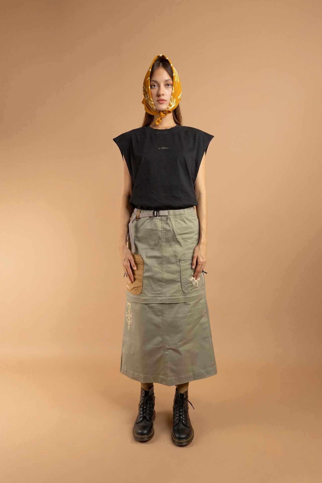 NEIRA CCC-Vol. 1 Cargo Skirt - LIGHT OLIVE [DETACHABLE]