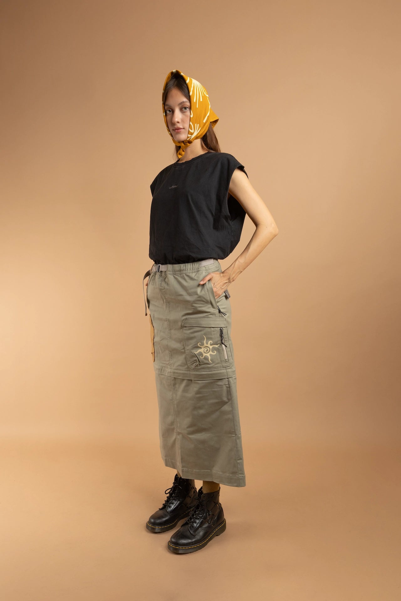 NEIRA CCC-Vol. 1 Cargo Skirt - LIGHT OLIVE [DETACHABLE]