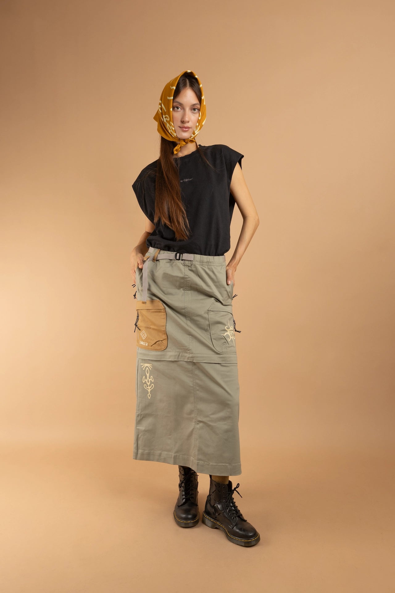 NEIRA CCC-Vol. 1 Cargo Skirt - LIGHT OLIVE [DETACHABLE]