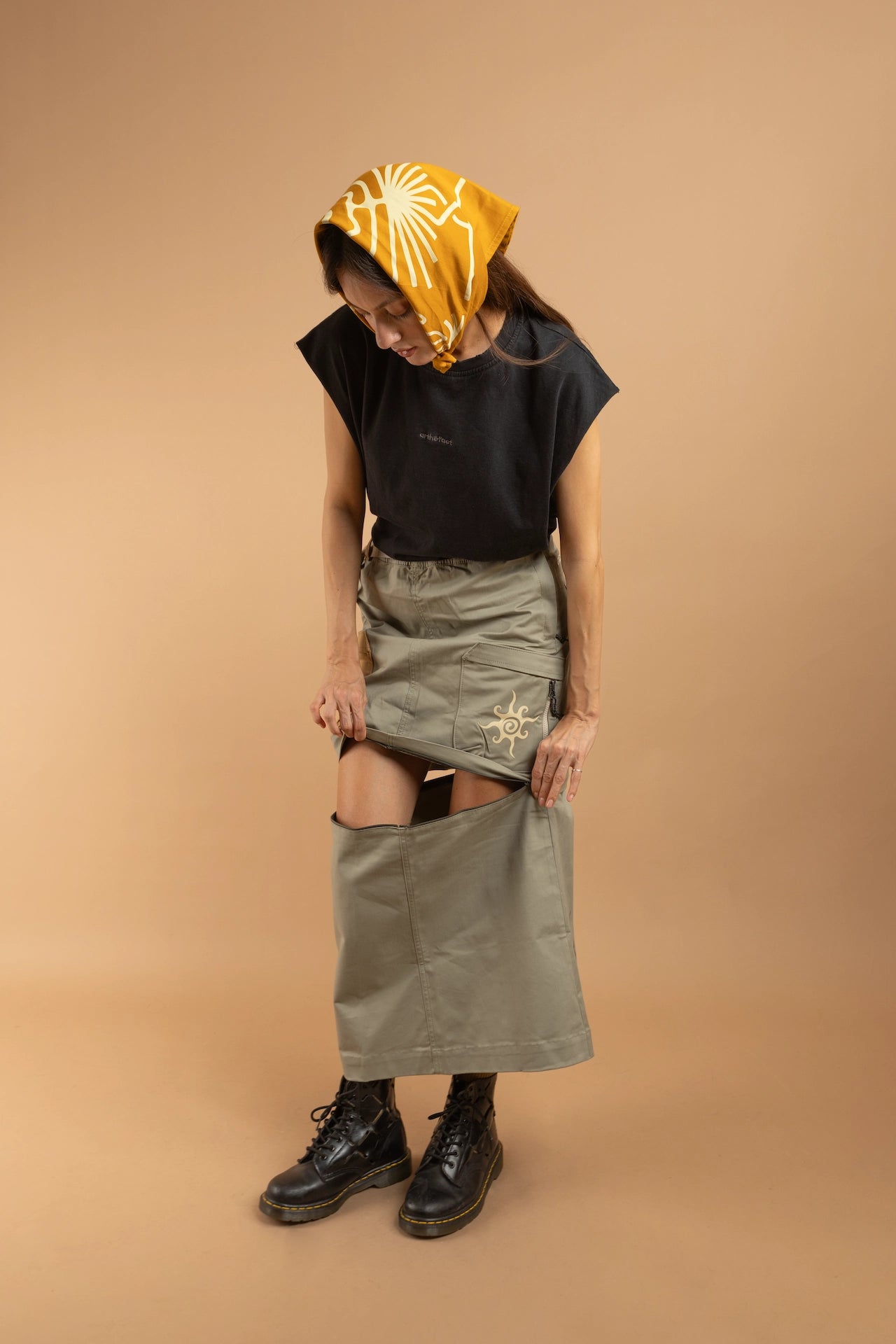 NEIRA CCC-Vol. 1 Cargo Skirt - LIGHT OLIVE [DETACHABLE]