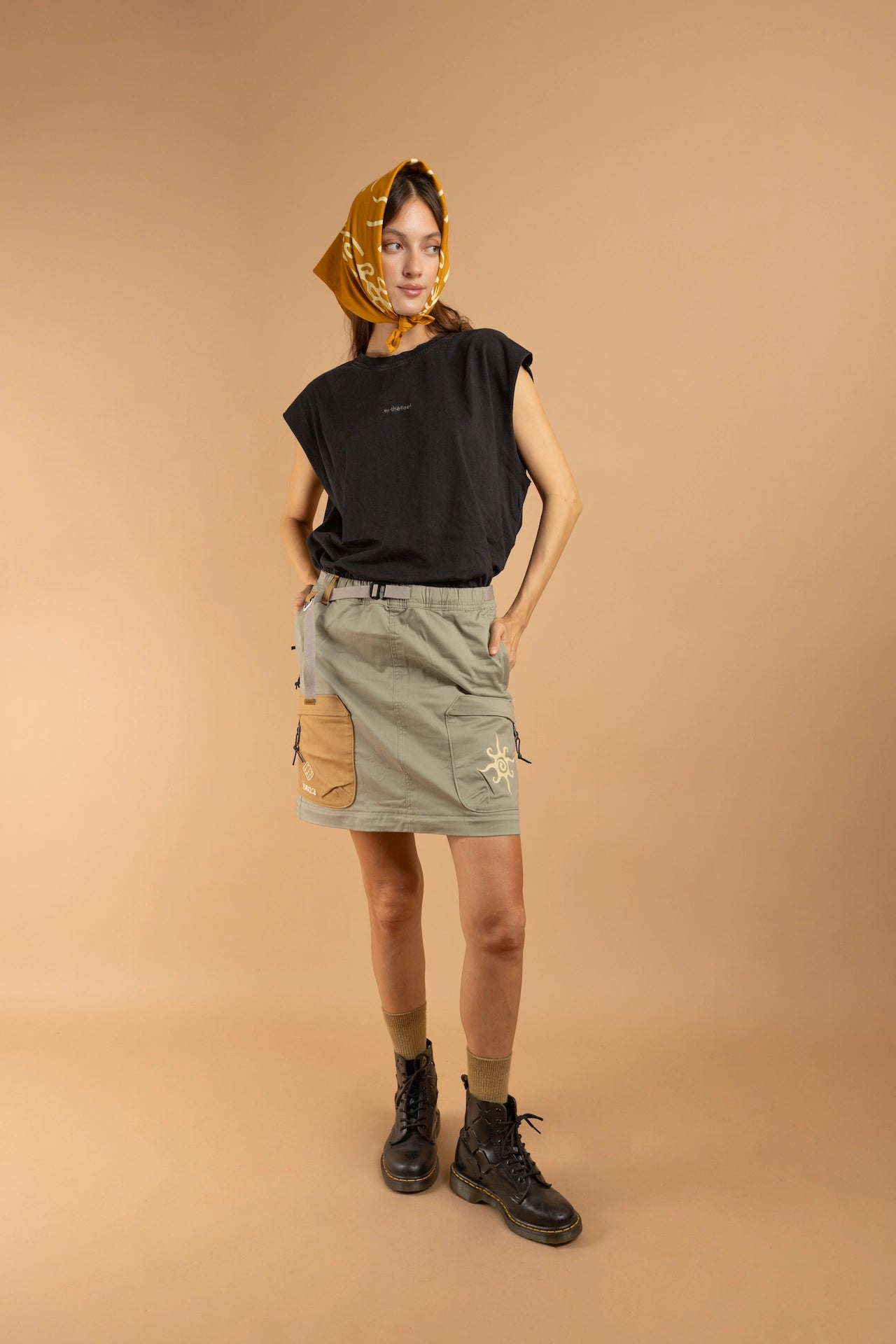 NEIRA CCC-Vol. 1 Cargo Skirt - LIGHT OLIVE [DETACHABLE]