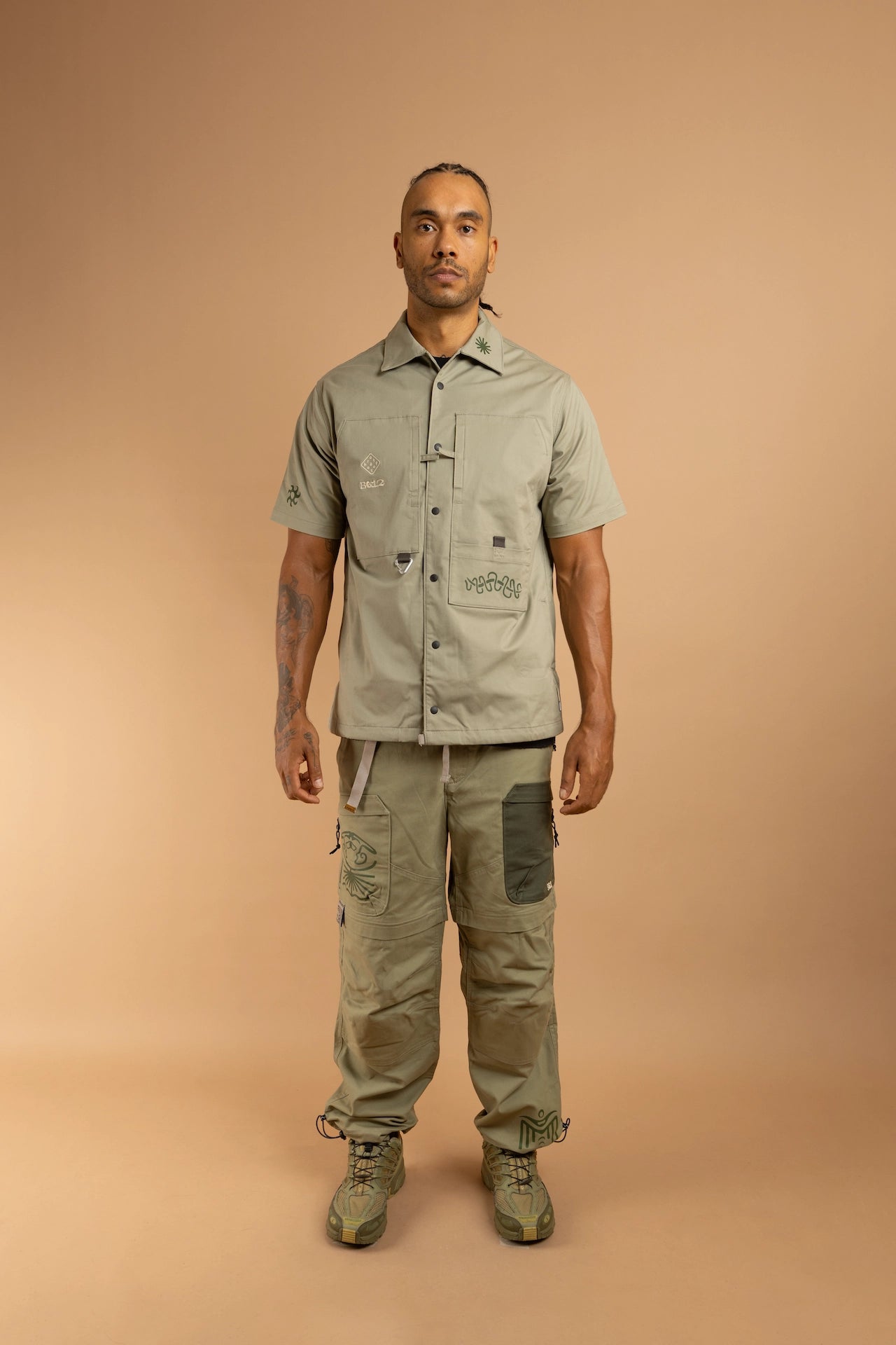 KAIRA CCC-Vol. 1  SS Painter Shirt - LIGHT OLIVE [REVERSIBLE]