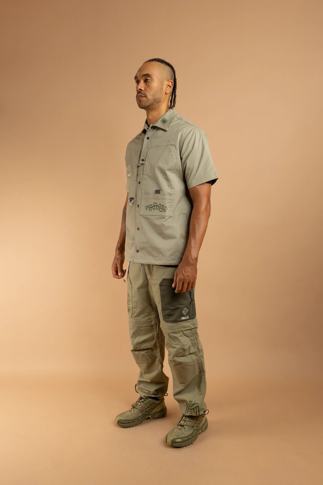 KAIRA CCC-Vol. 1  SS Painter Shirt - LIGHT OLIVE [REVERSIBLE]