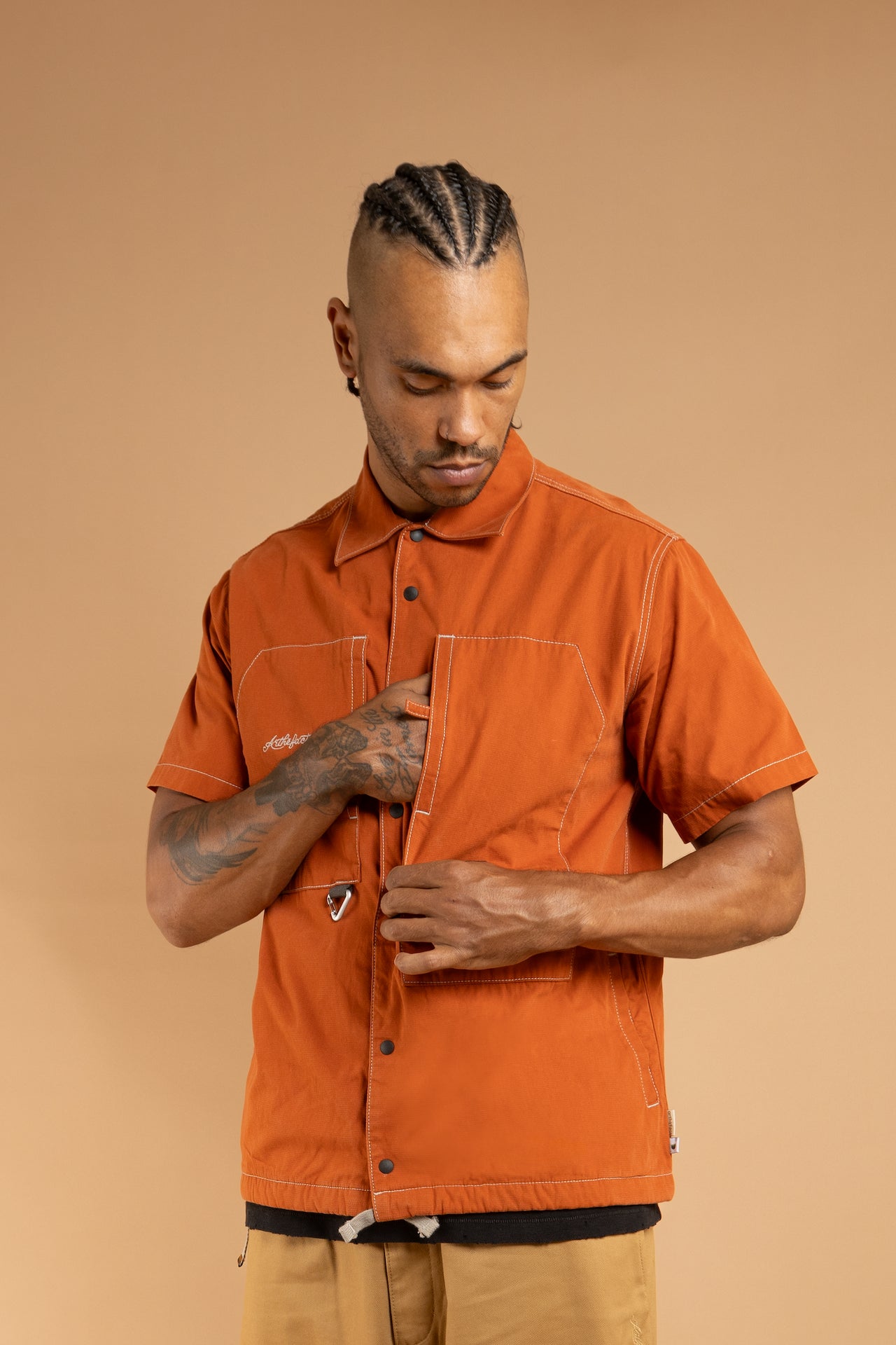 KAIRA SS Painter Shirt - Burn Orange