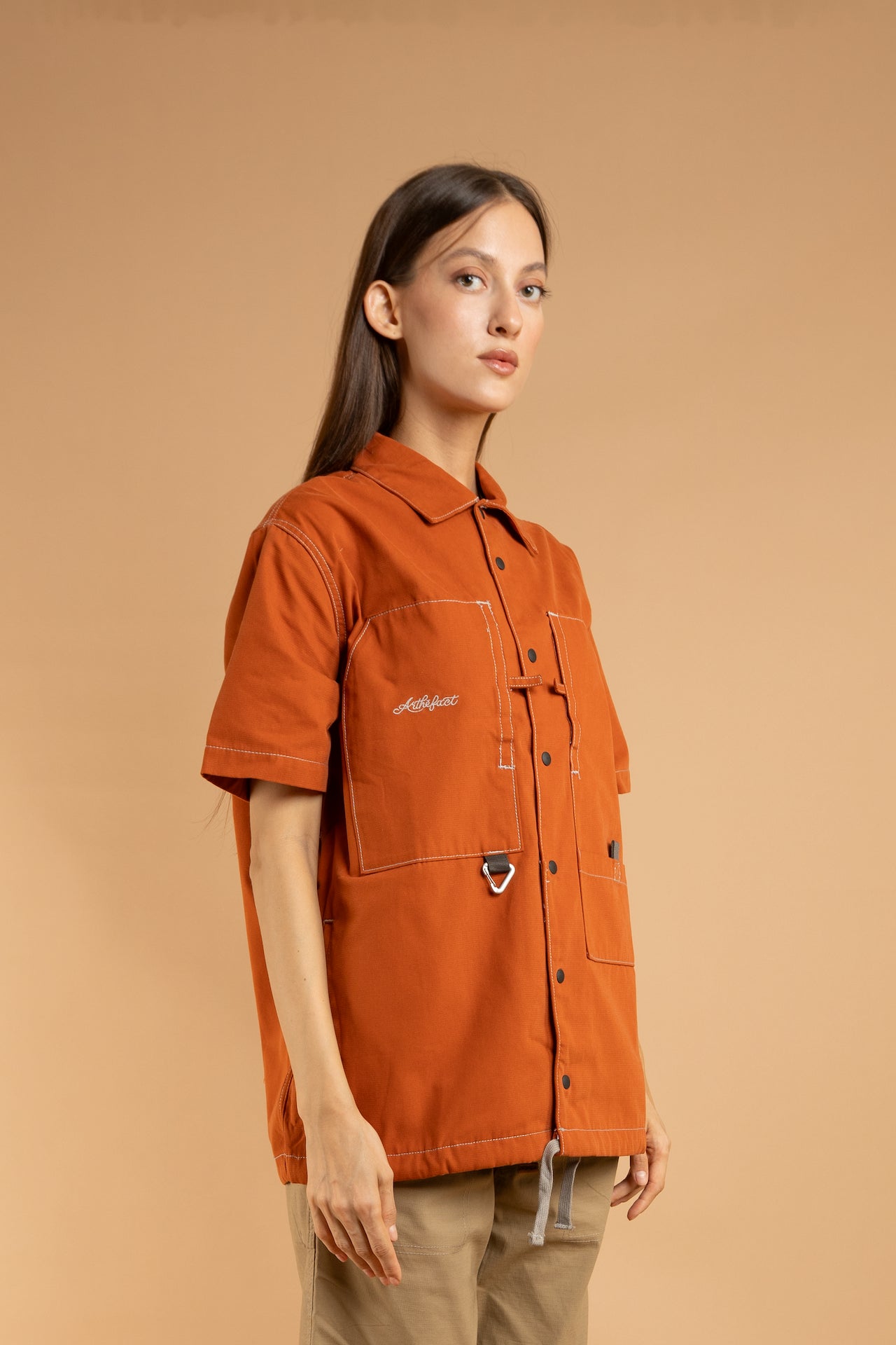 KAIRA SS Painter Shirt - Burn Orange