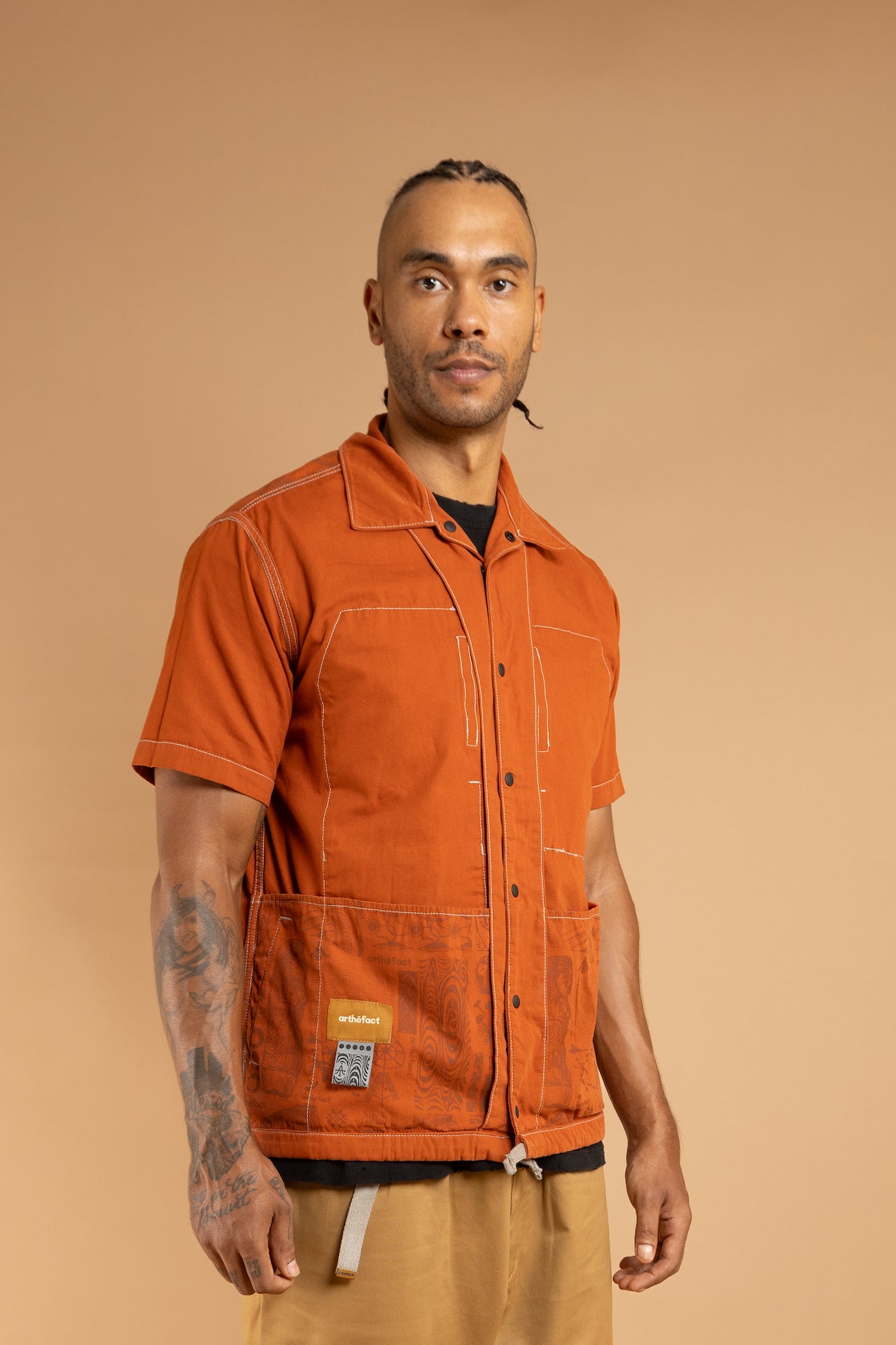 KAIRA SS Painter Shirt - Burn Orange