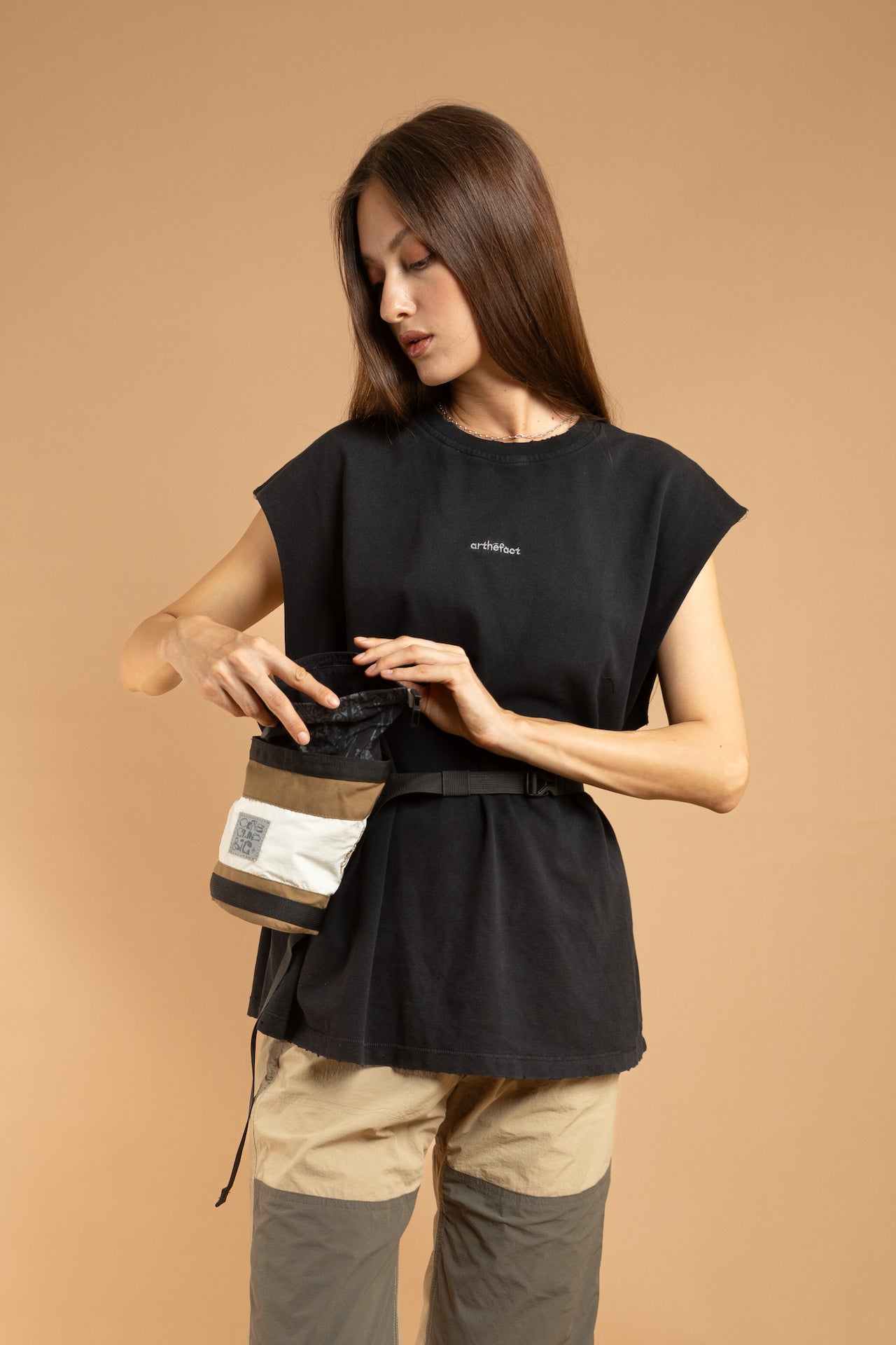 MUSI Chalk Bag - Light Brown/Off white