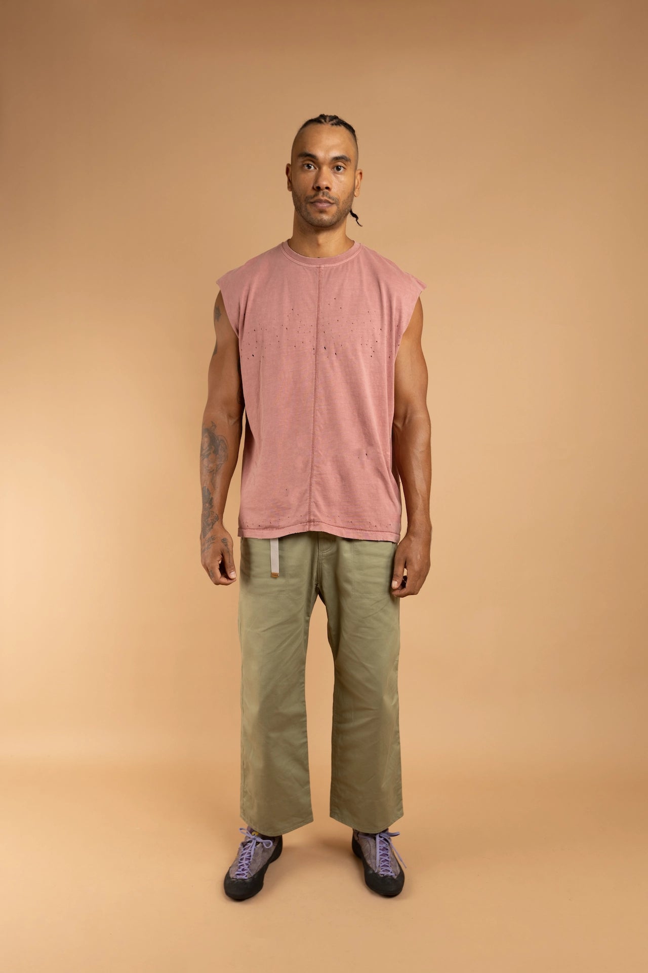 SORAKE Graphique Muscle Tee - KAMA - DUSTY ROSE [PIGMENT DYED]