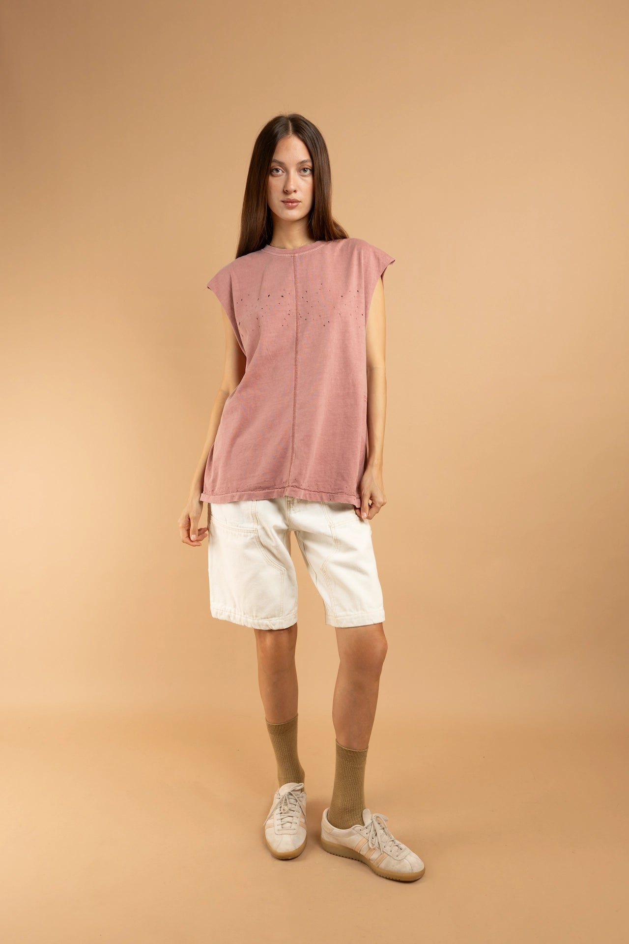 SORAKE Graphique Muscle Tee - KAMA - DUSTY ROSE [PIGMENT DYED]