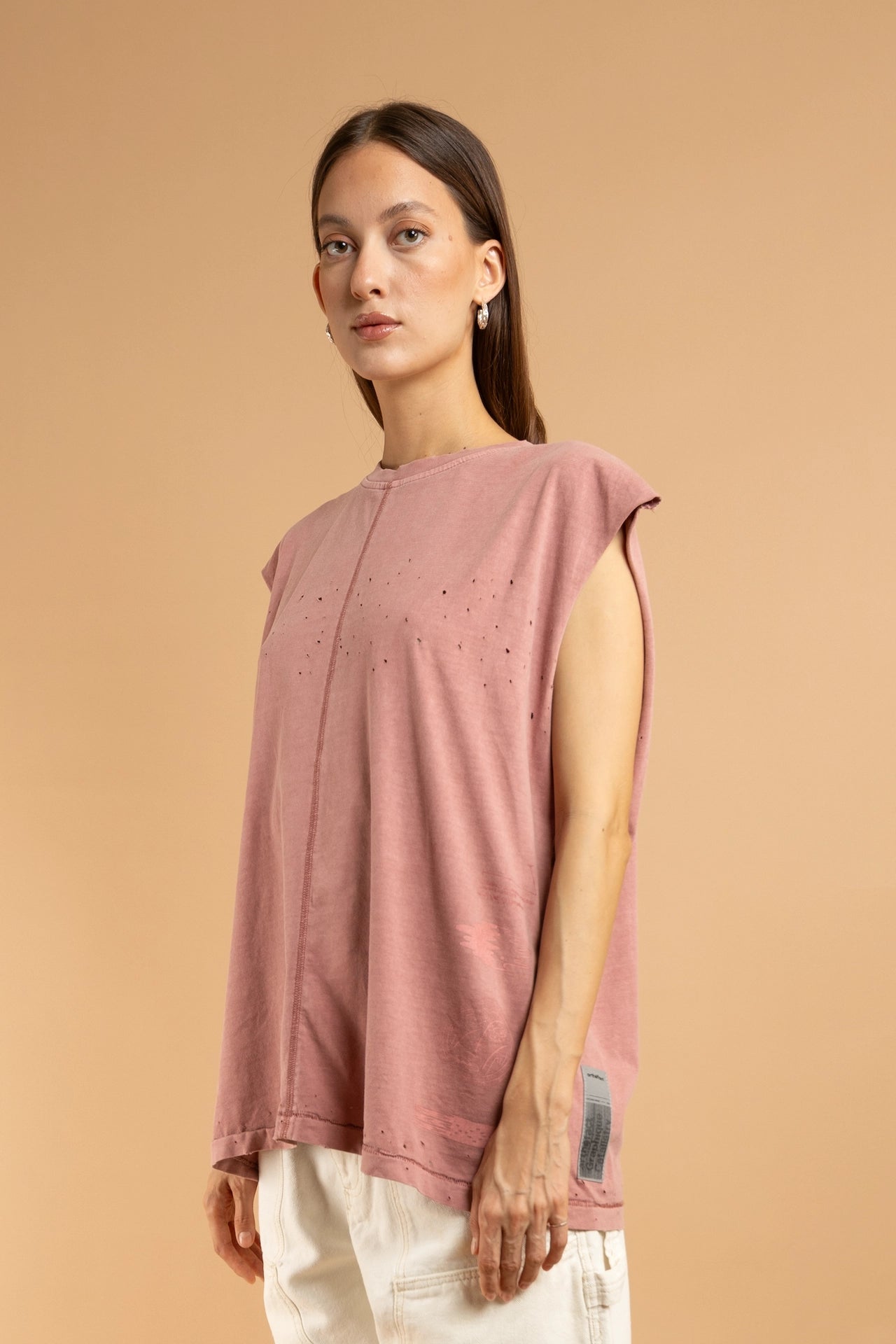 SORAKE Graphique Muscle Tee - KAMA - DUSTY ROSE [PIGMENT DYED]
