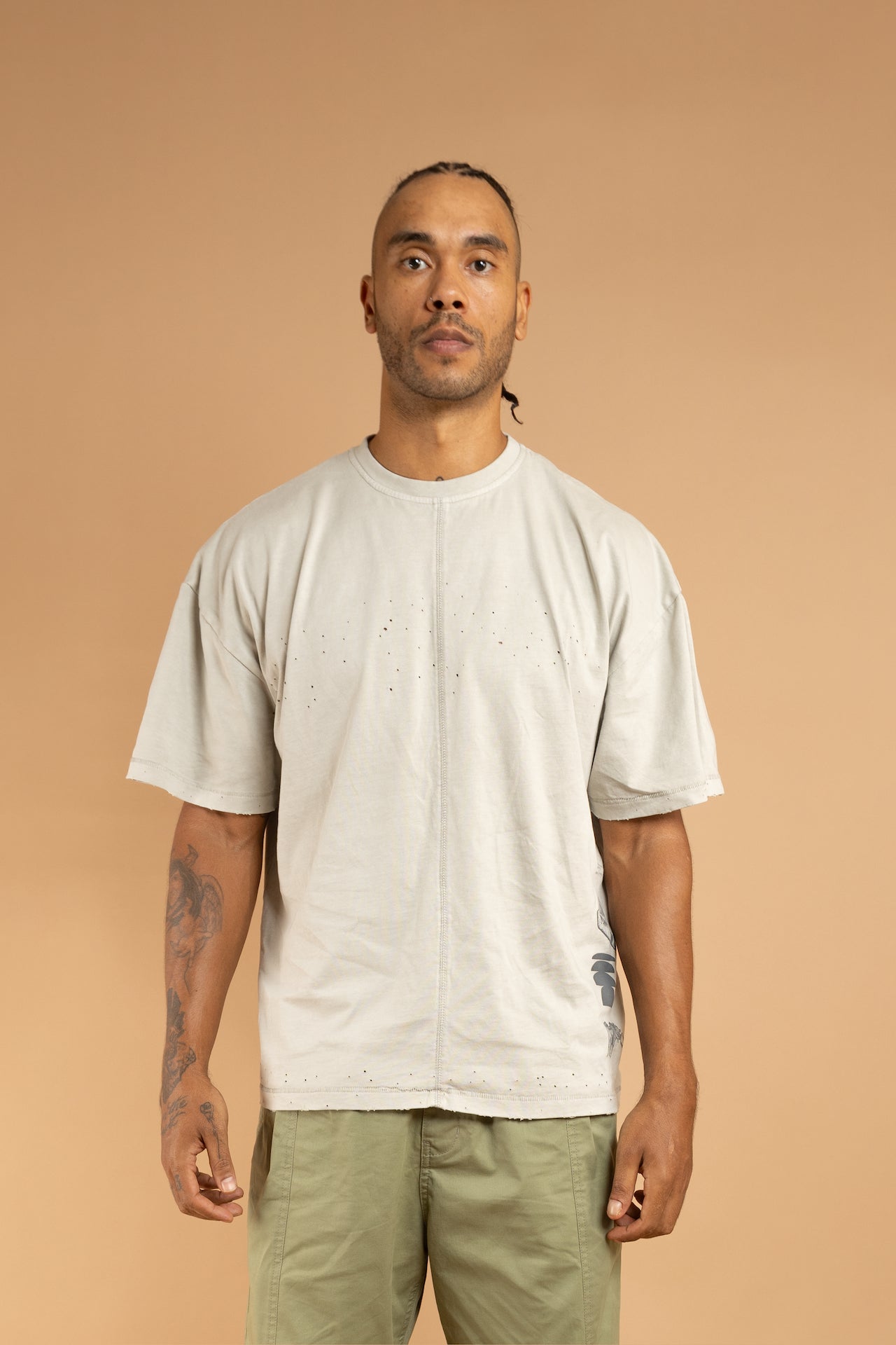 RAUNG Graphique T-Shirt - ARKA - MOON CREAM [PIGMENT DYED]