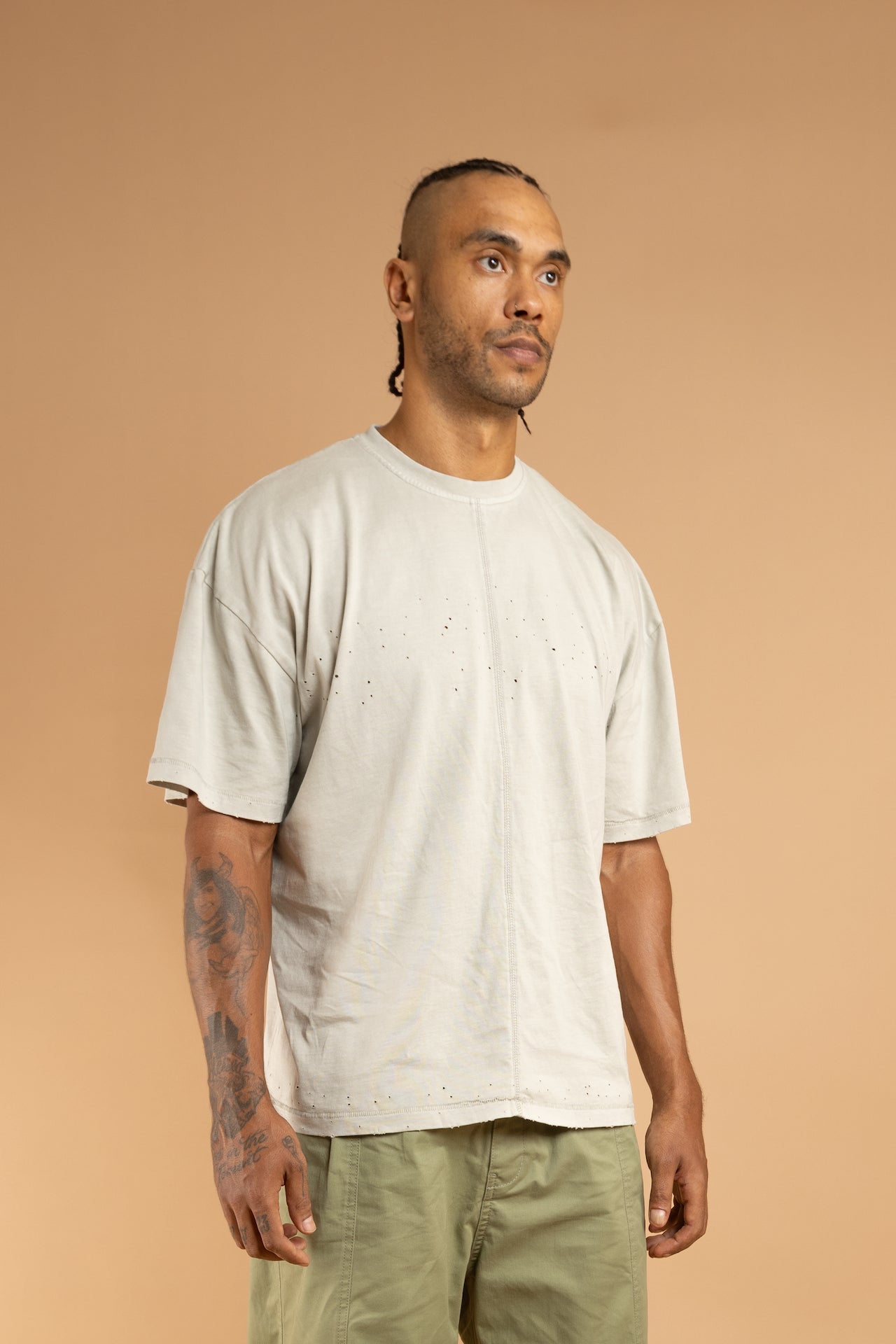 RAUNG Graphique T-Shirt - ARKA - MOON CREAM [PIGMENT DYED]