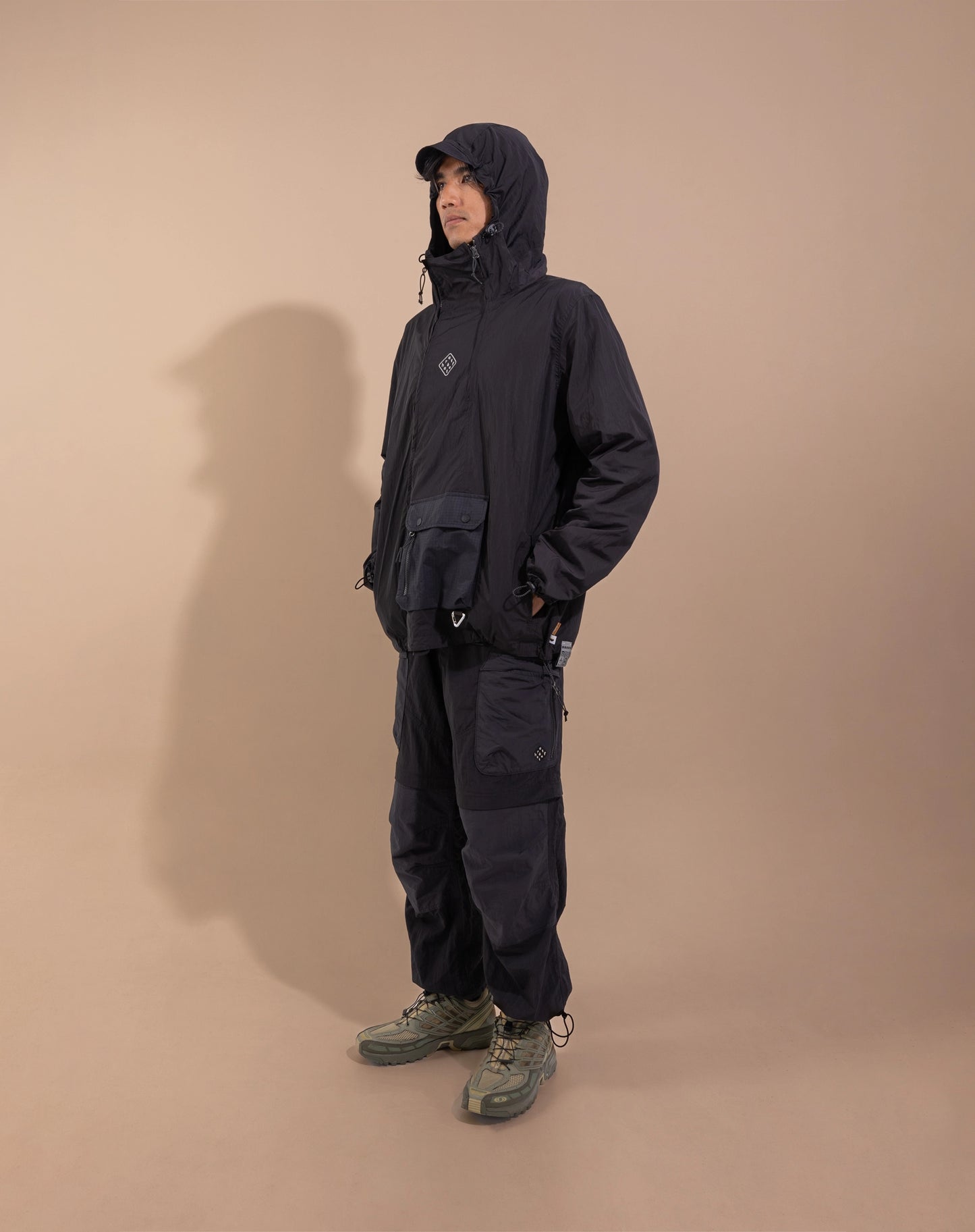 NAILAKA Utility Jacket - BLACK [PACKABLE]