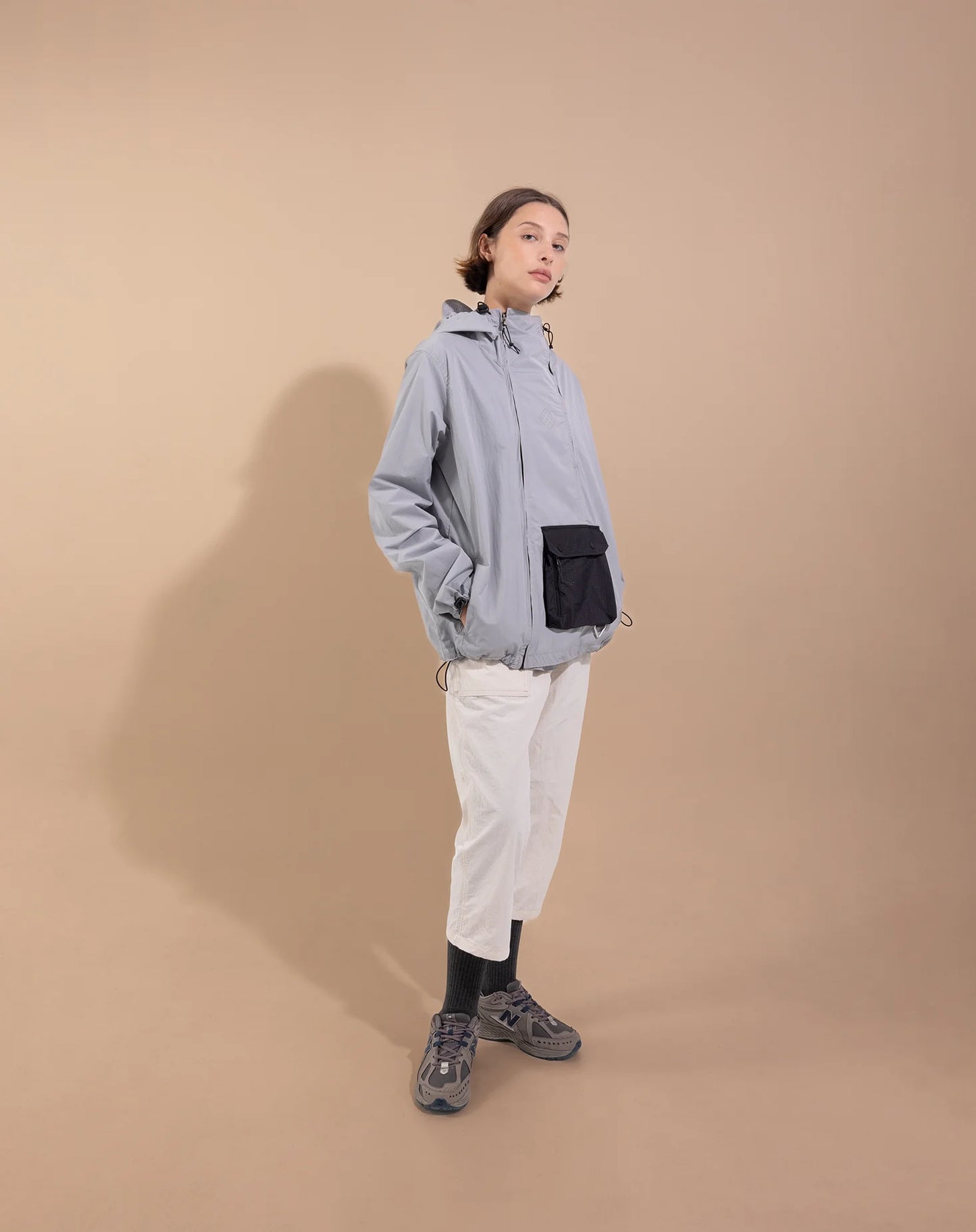 NAILAKA Utility Jacket - LIGHT GREY [PACKABLE]