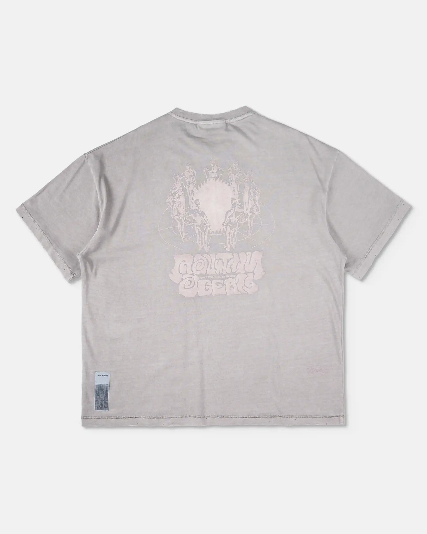 RAUNG Graphique T-Shirt - DEEPA - LIGHT GREY [PIGMENT DYED]