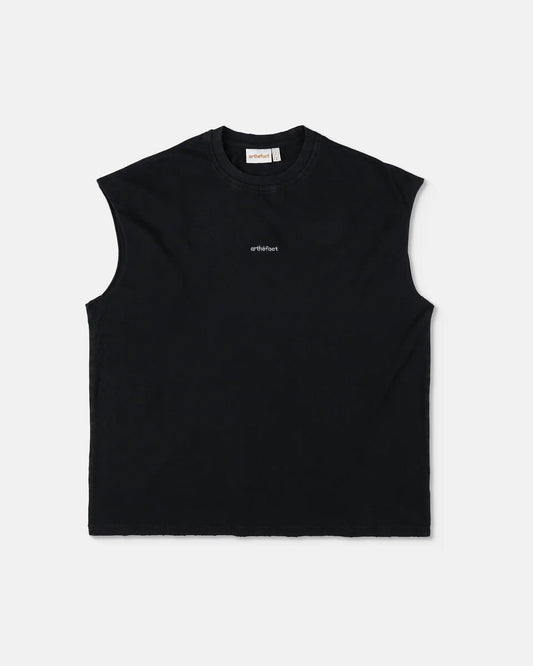 SORAKE Graphique Muscle Tee - DEEPA - BLACK [PIGMENT DYED]