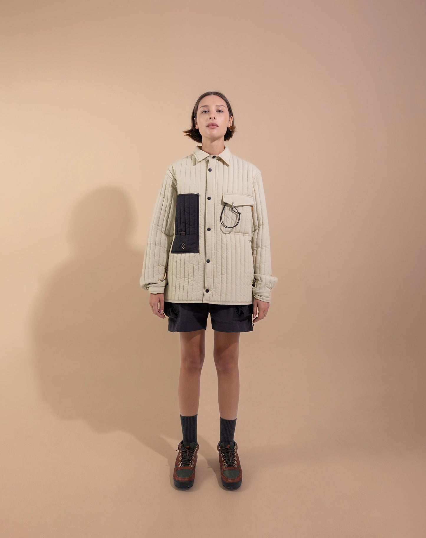 UMARI Quilted Jacket - BEIGE [REVERSIBLE]